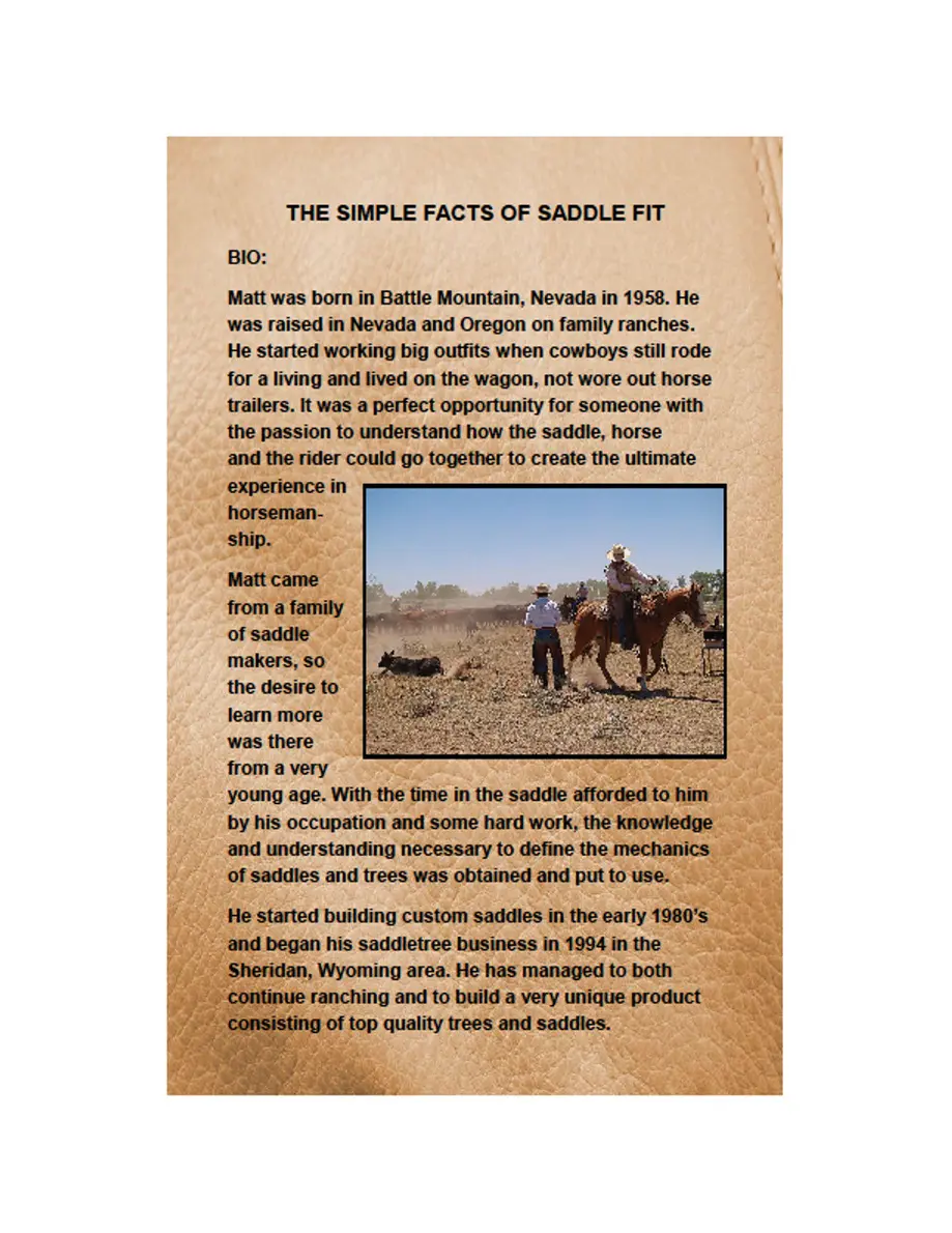 Biography and saddle fit insights
