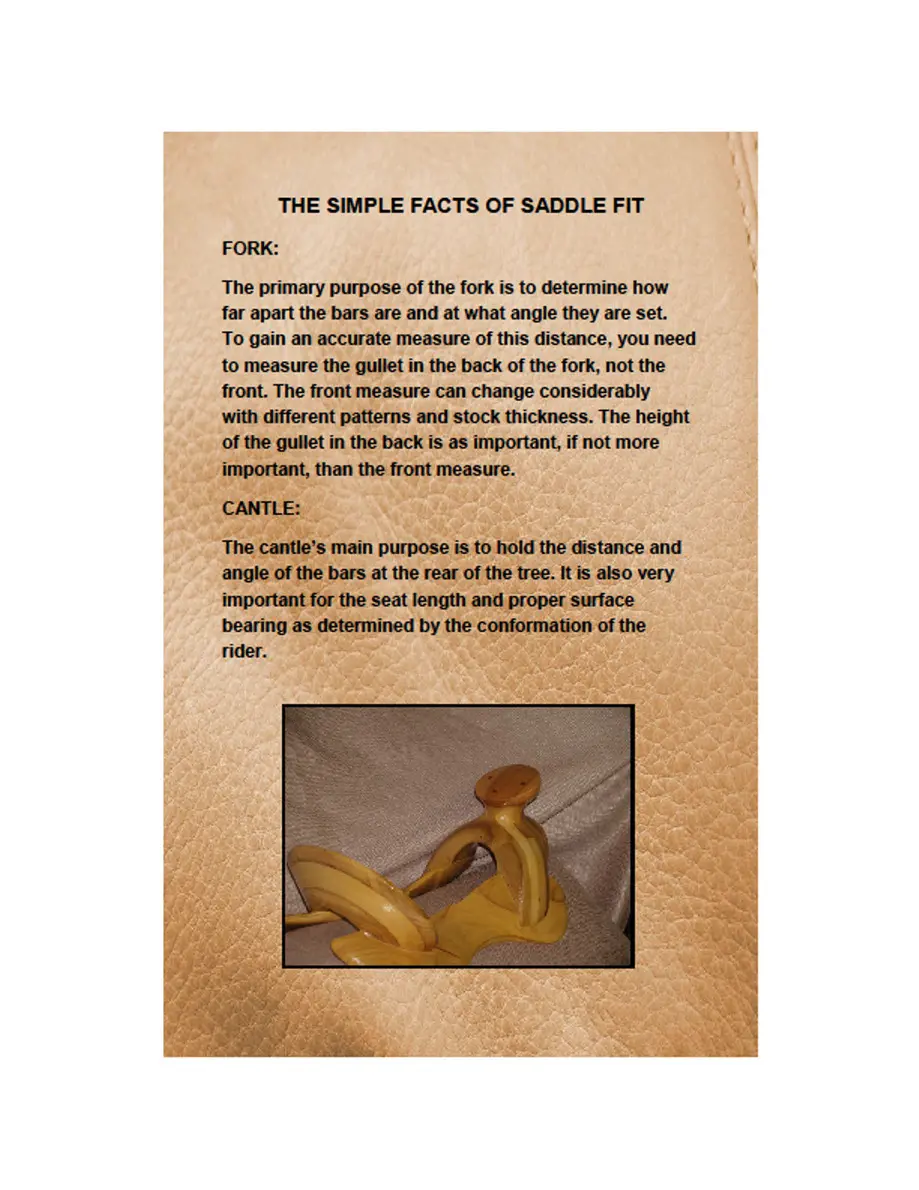 Saddle fit information guide with image