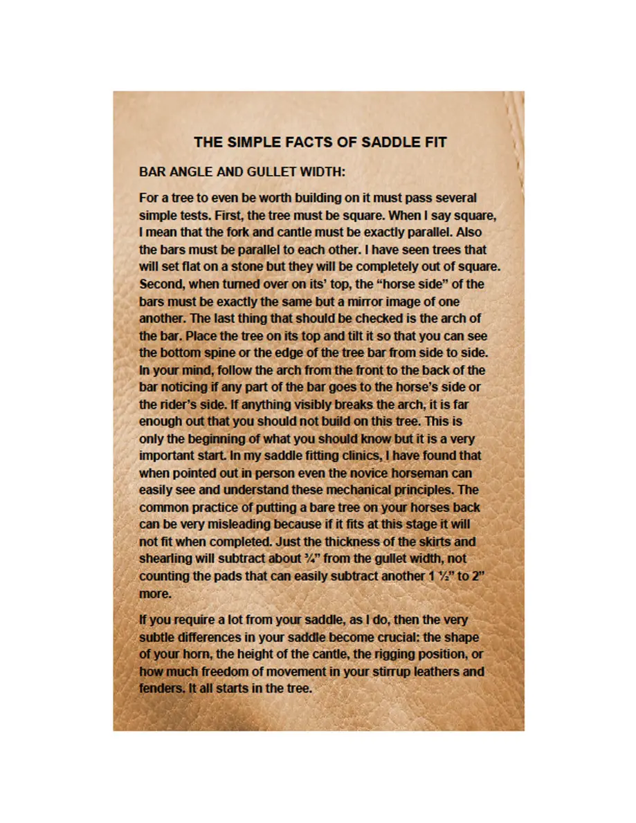 Saddle fit tips and advice document