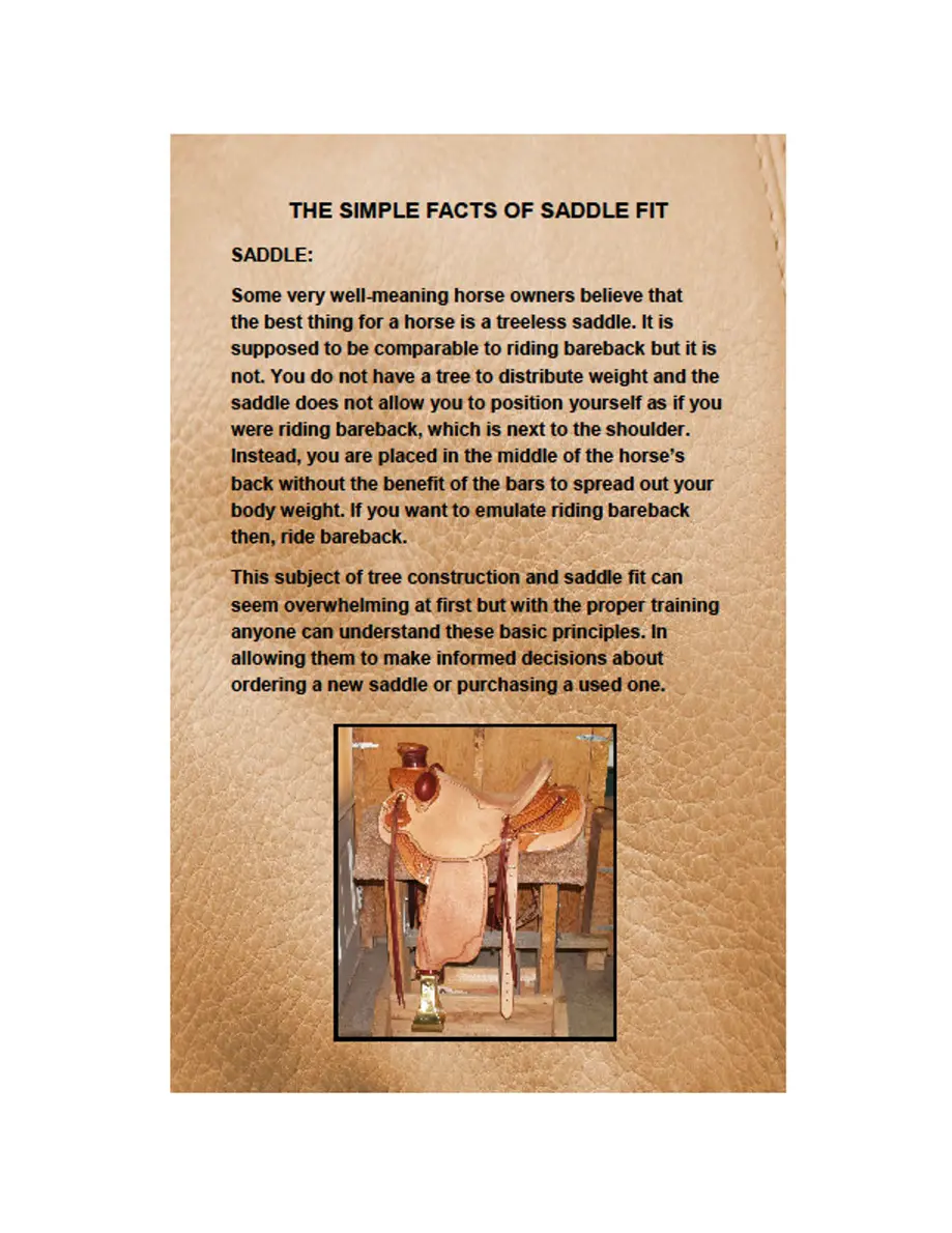 Informational guide on saddle fit for horses